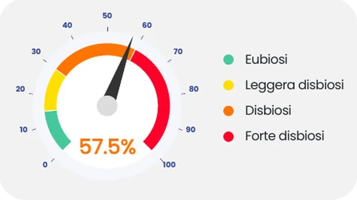 Pagina del report: indice di disbiosi